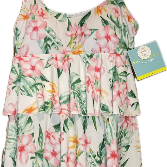 Floral Print Swimsuit with Pink and Green Design - Picture 4 of 4